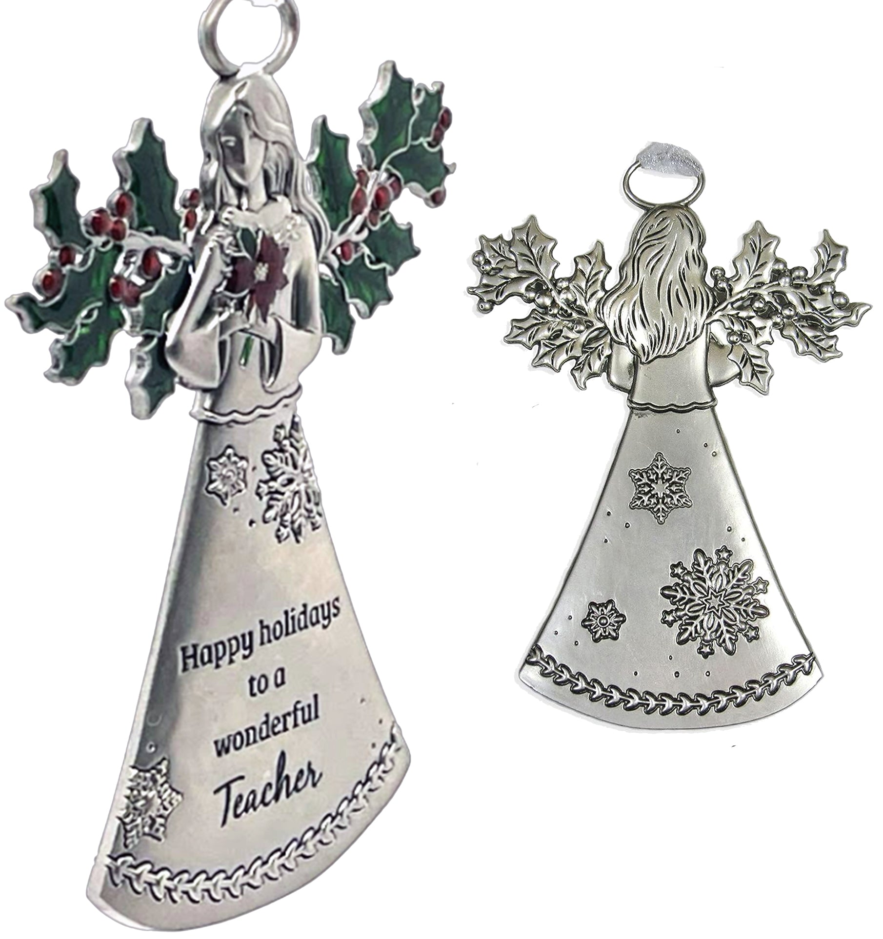 Teacher Angel Ornament - Happy Holidays