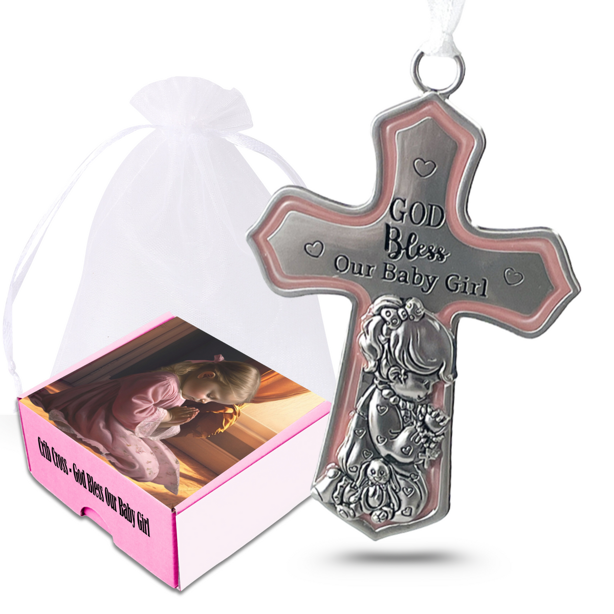 Crib Cross - Baby Girl "God Bless" Set