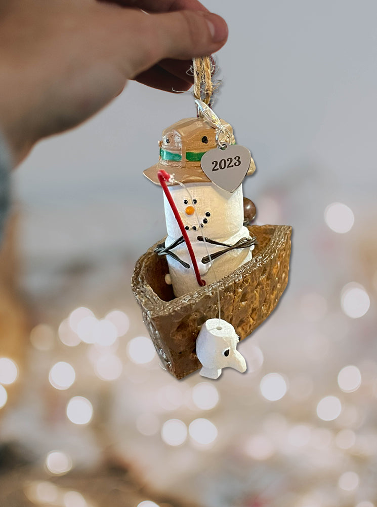 S'mores Fishing Ornament dated 2023