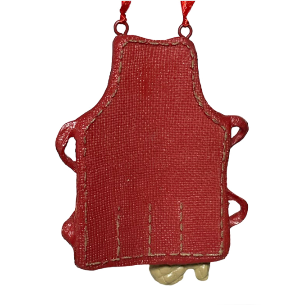 Pastry Chef Bakers Apron Ornament , Red, Medium