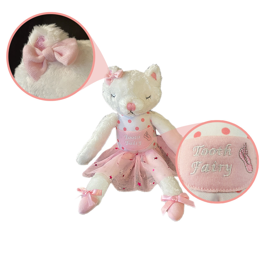 Elskandi Plush Pals Caterina The Cat Ballerina Tooth Fairy Pillow