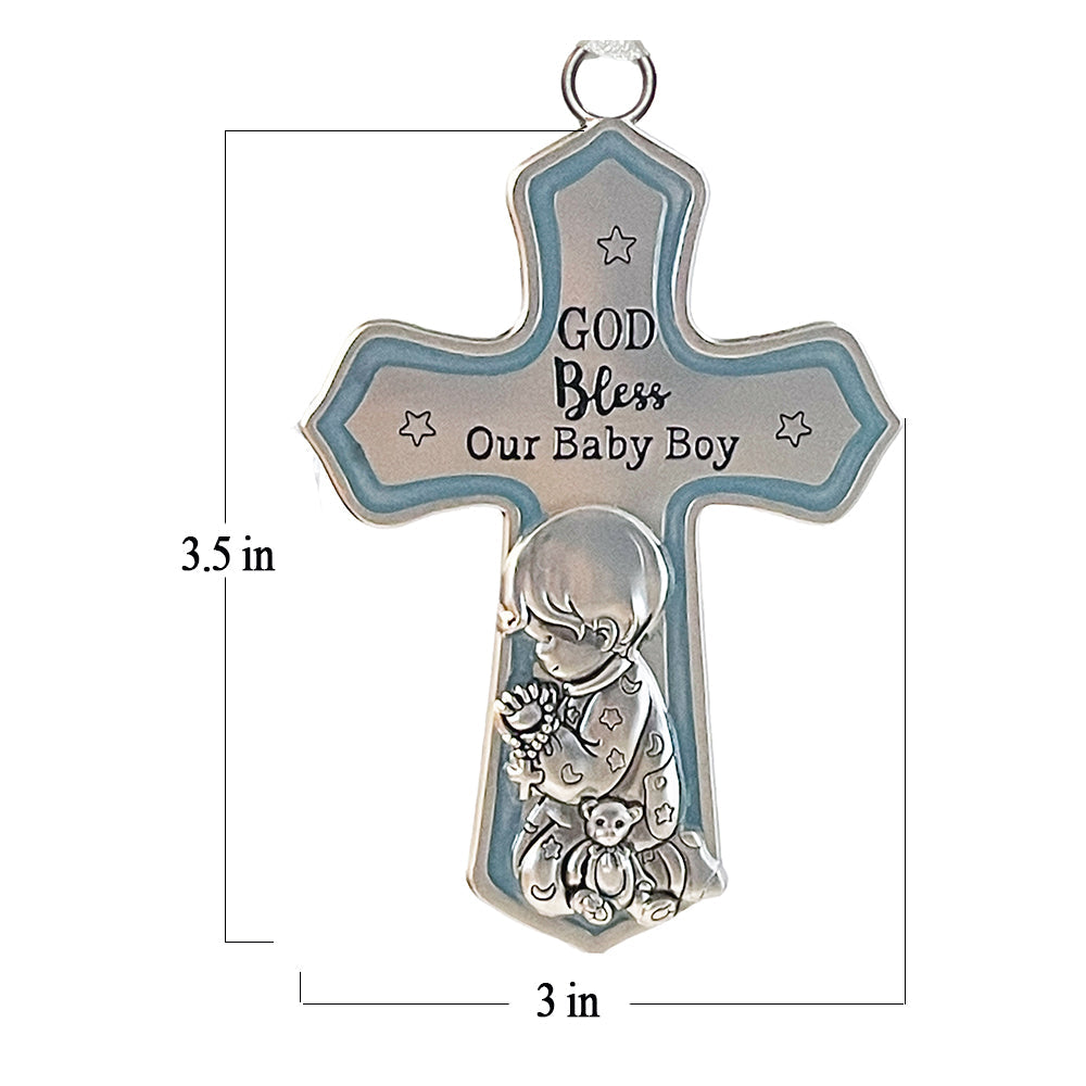 Crib Cross "God Bless Our Baby Boy" in a Gift Box