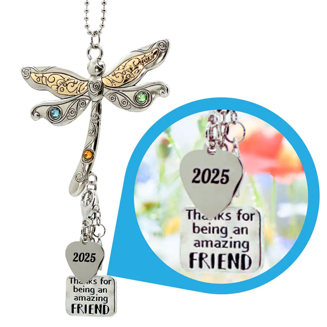 2025 Friend Car Charm Ornament - Amazing Friend Dragonfly