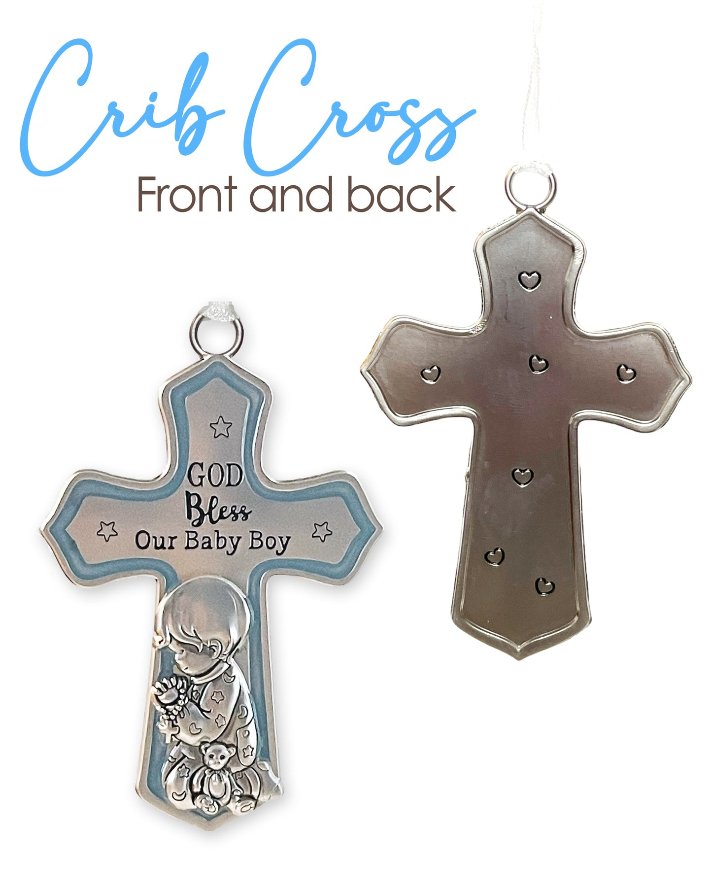 Crib Cross "God Bless Our Baby Boy" in a Gift Box