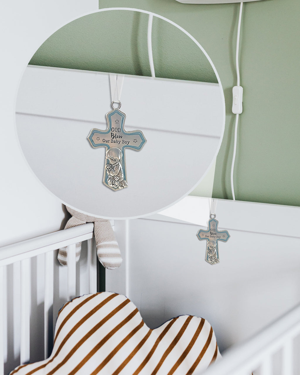 Crib Cross - Baby Boy "God Bless" Set