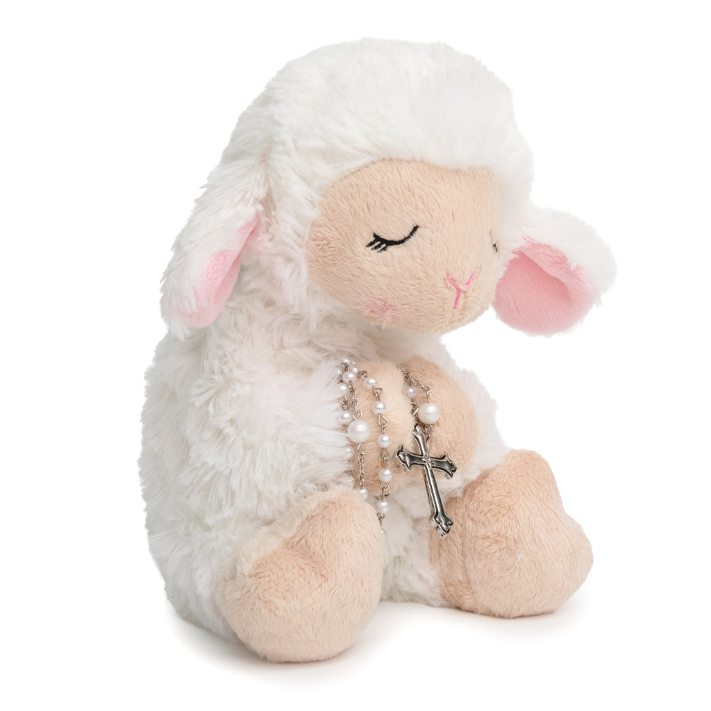 Plush Lamb with Rosary Set