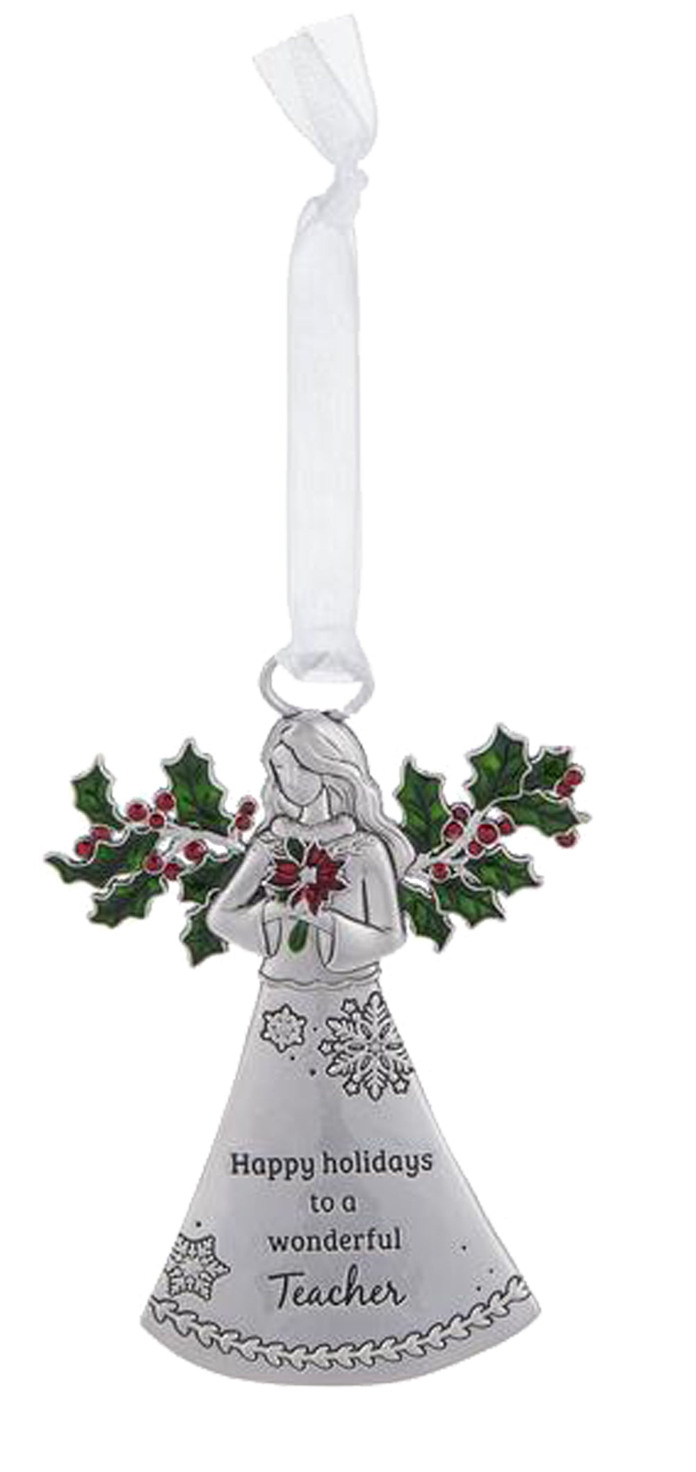 Teacher Angel Ornament - Happy Holidays