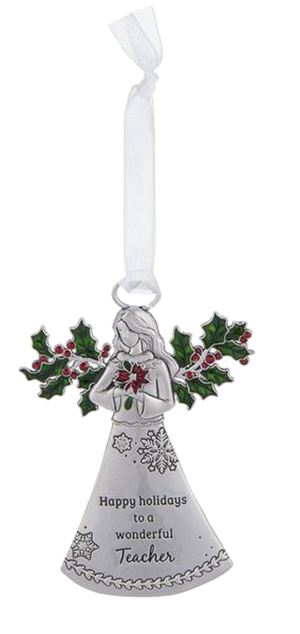 Teacher Angel Happy Holidays to a Wonderful Teacher Ornament