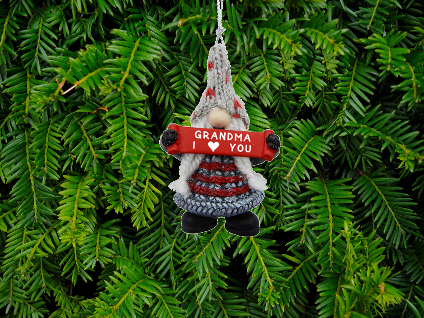 Gnome Grandma I Heart You Holiday Gnome Ornament