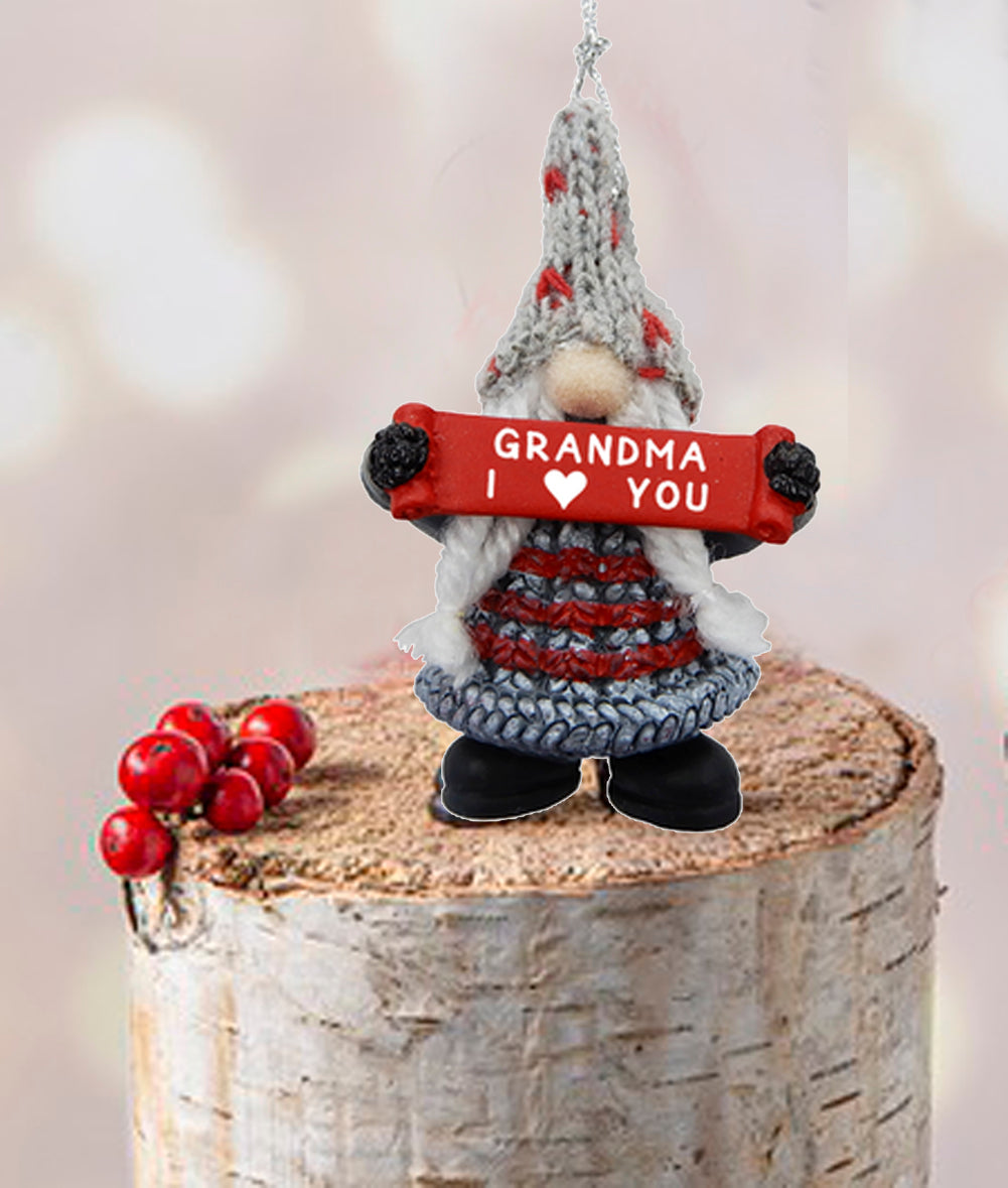 Gnome Grandma I Heart You Holiday Gnome Ornament