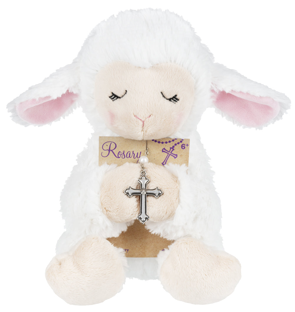 Blessed Plush Lamb with Rosary Set