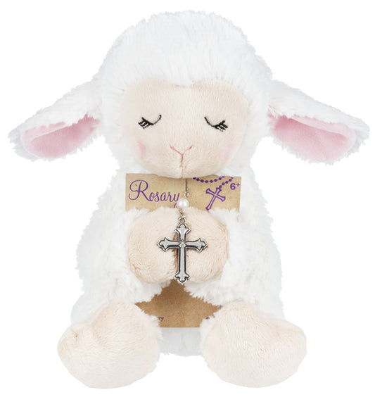 Blessed Plush Lamb with Rosary Set