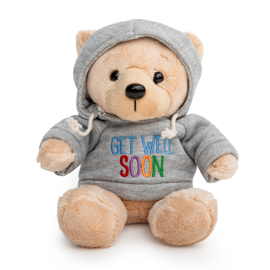 Get Well Bear Plush - Grey Hoodie