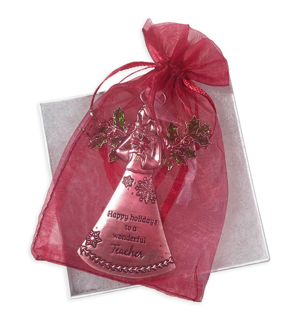 Teacher Angel Ornament - Happy Holidays